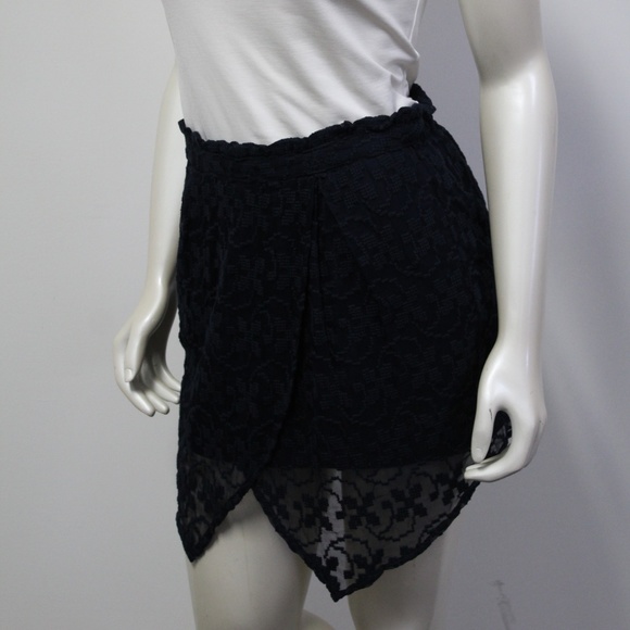 Tt Collection Navy Blue Layered Mini Skirt - Picture 2 of 7